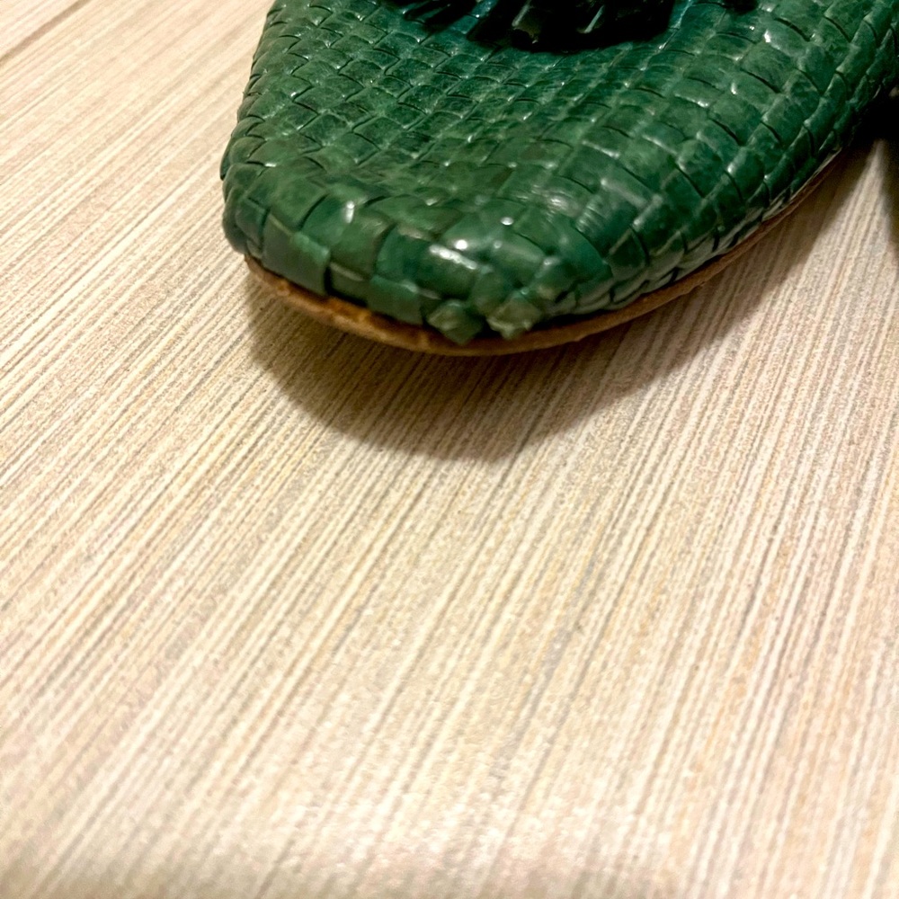🔥Beautiful PRADA green woven leather loafers size 8.5 US - 39 Europe - Picture 4 of 5